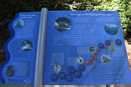 Signage on the story of the Ice Age floods told along the Greenway Trail